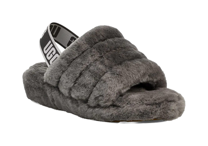 UGG Fluff Yeah Slide Thick Sole Gray Slippers Womens vjkicks