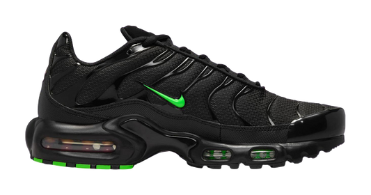 Nike Air Max Plus Abrasion Resistant Low top Training Casual Running Shoes Mens Black Green vjkicks