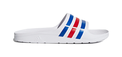 Adidas Duramo Slides White Blue Red vjkicks