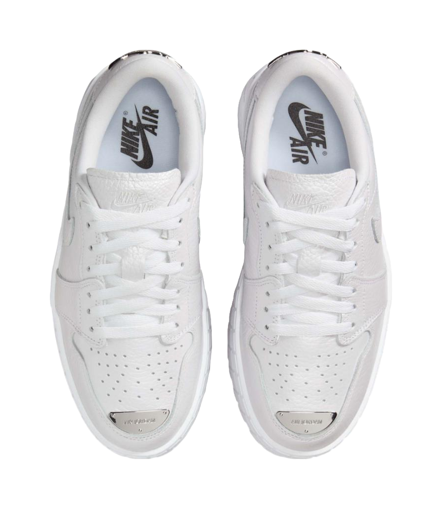 Jordan 1 Brooklyn Low White Metallic Silver Womens vjkicks
