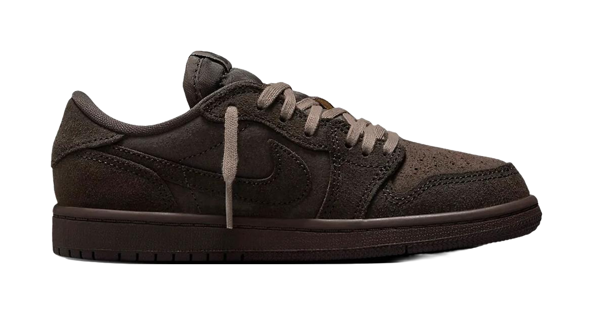 Jordan Jordan 1 Anti-Slip Wear-Resistant Low-Top Childrens Basketball Shoes Dark Brown Children Aged 3-7 Years Old vjkicks