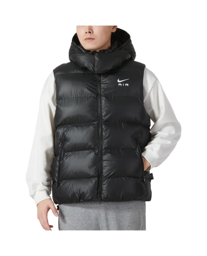 Nike Mens Alphabet Print Hooded Windproof Sleeveless Vest Black vjkicks