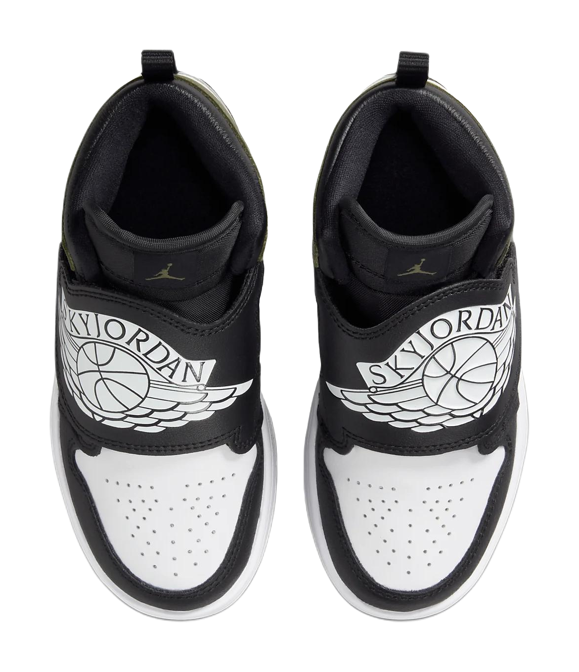 Jordan Slip Resistant Abrasion Resistant Mid top Childrens Basketball Shoes Black Green vjkicks