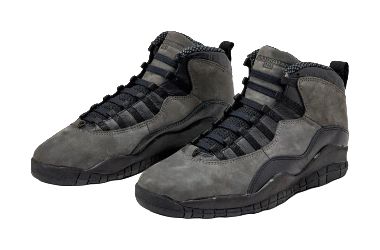 Jordan Air Jordan 10 Slip Resistant Abrasion Resistant Mid top Vintage Basketball Shoes Unisex Black vjkicks