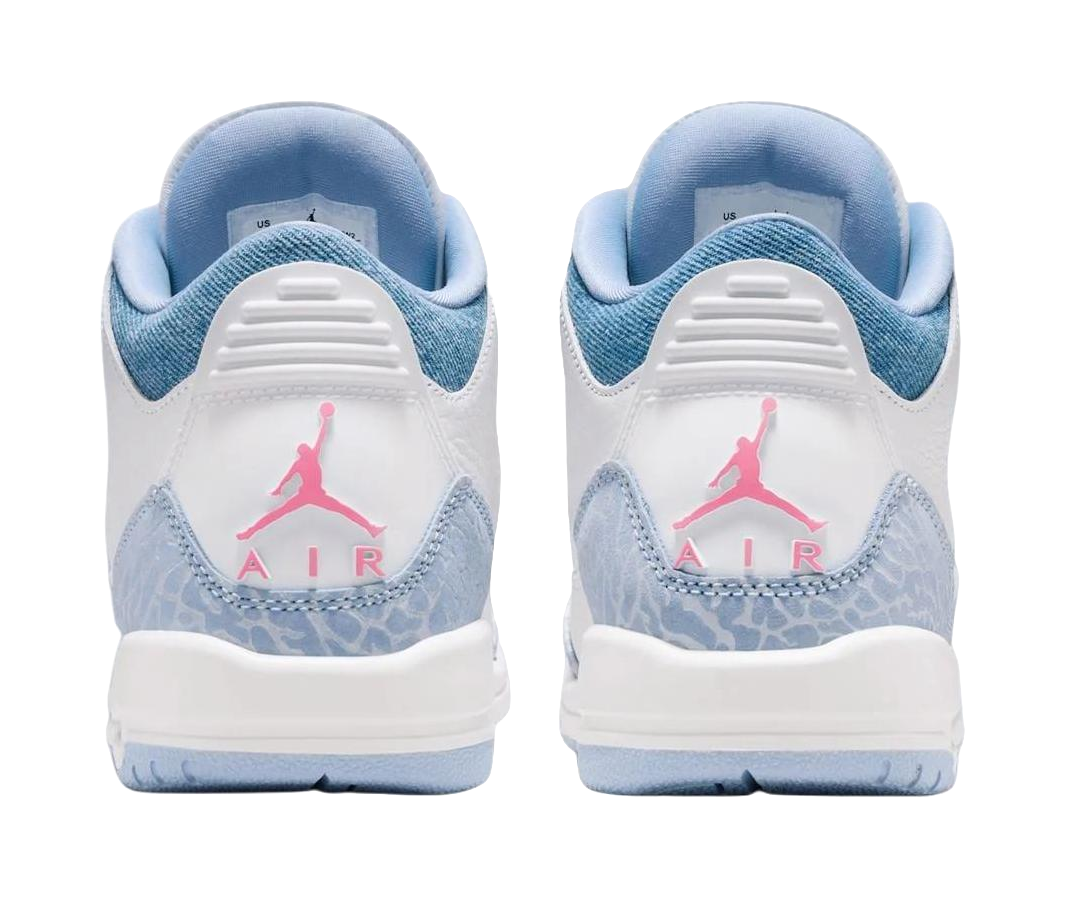 Jordan Air Jordan 3 Abrasion Resistant Mid Top Childrens Basketball Shoes White Blue Teenagers vjkicks