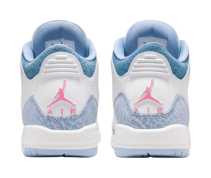 Jordan Air Jordan 3 Abrasion Resistant Mid Top Childrens Basketball Shoes White Blue Teenagers vjkicks