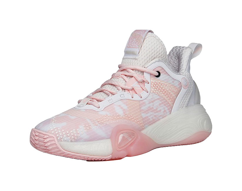Anta Bubble Bomb Performance Basketball Shoes Womens Pink White vjkicks
