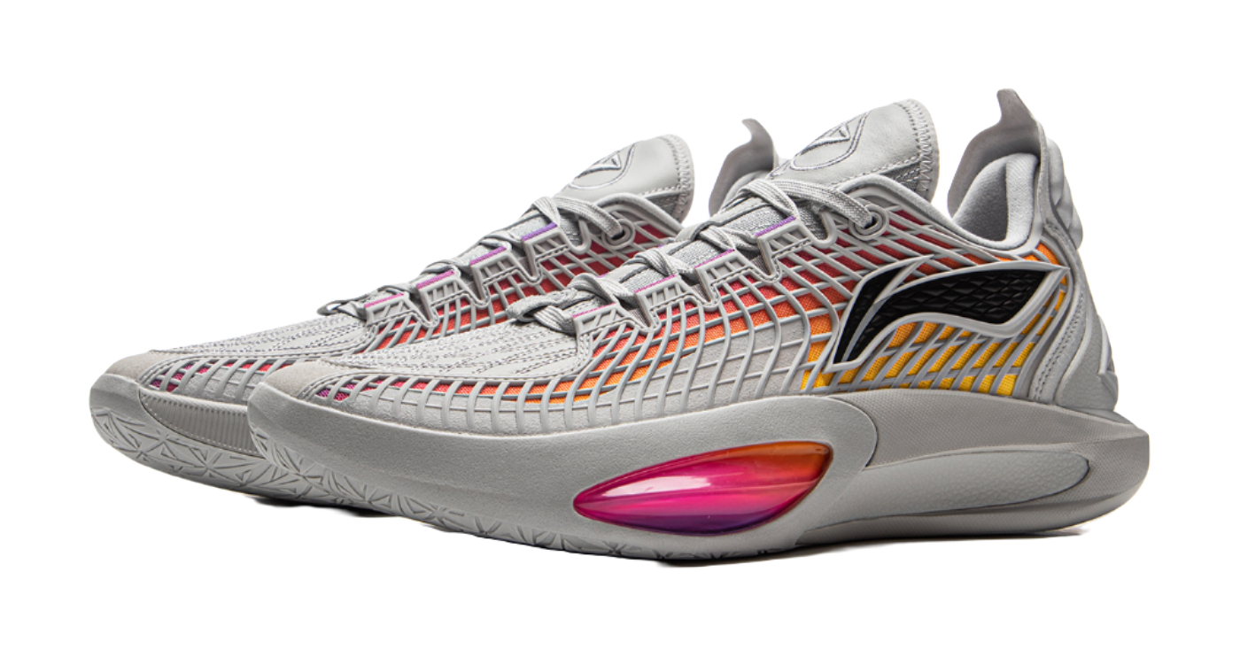 LiNing JB3 Coverage Anti Rollover Low Top Basketball Shoes Mens Gray Red vjkicks