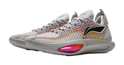 LiNing JB3 Coverage Anti Rollover Low Top Basketball Shoes Mens Gray Red vjkicks