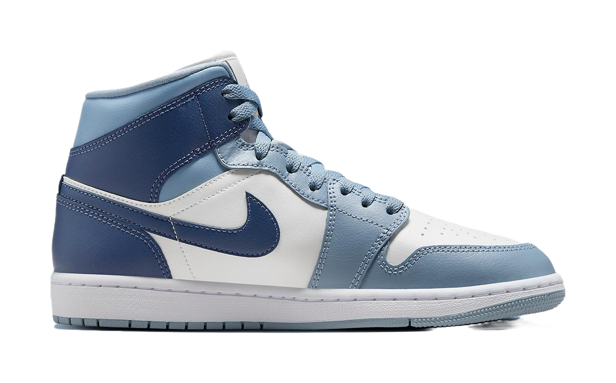 Air Jordan 1 Mid Sail Diffused Blue Womens vjkicks