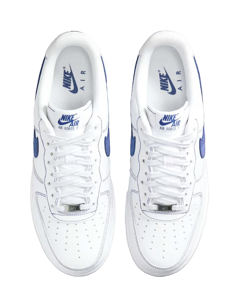 Nike Air Force 1 Low 07 LV8 White Deep Royal Blue vjkicks