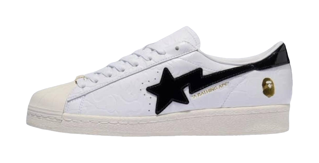 Adidas Bape X Adidas Superstar Vintage White Black vjkicks