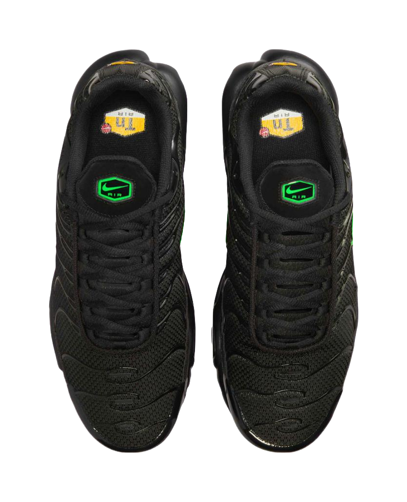 Nike Air Max Plus Abrasion Resistant Low top Training Casual Running Shoes Mens Black Green vjkicks