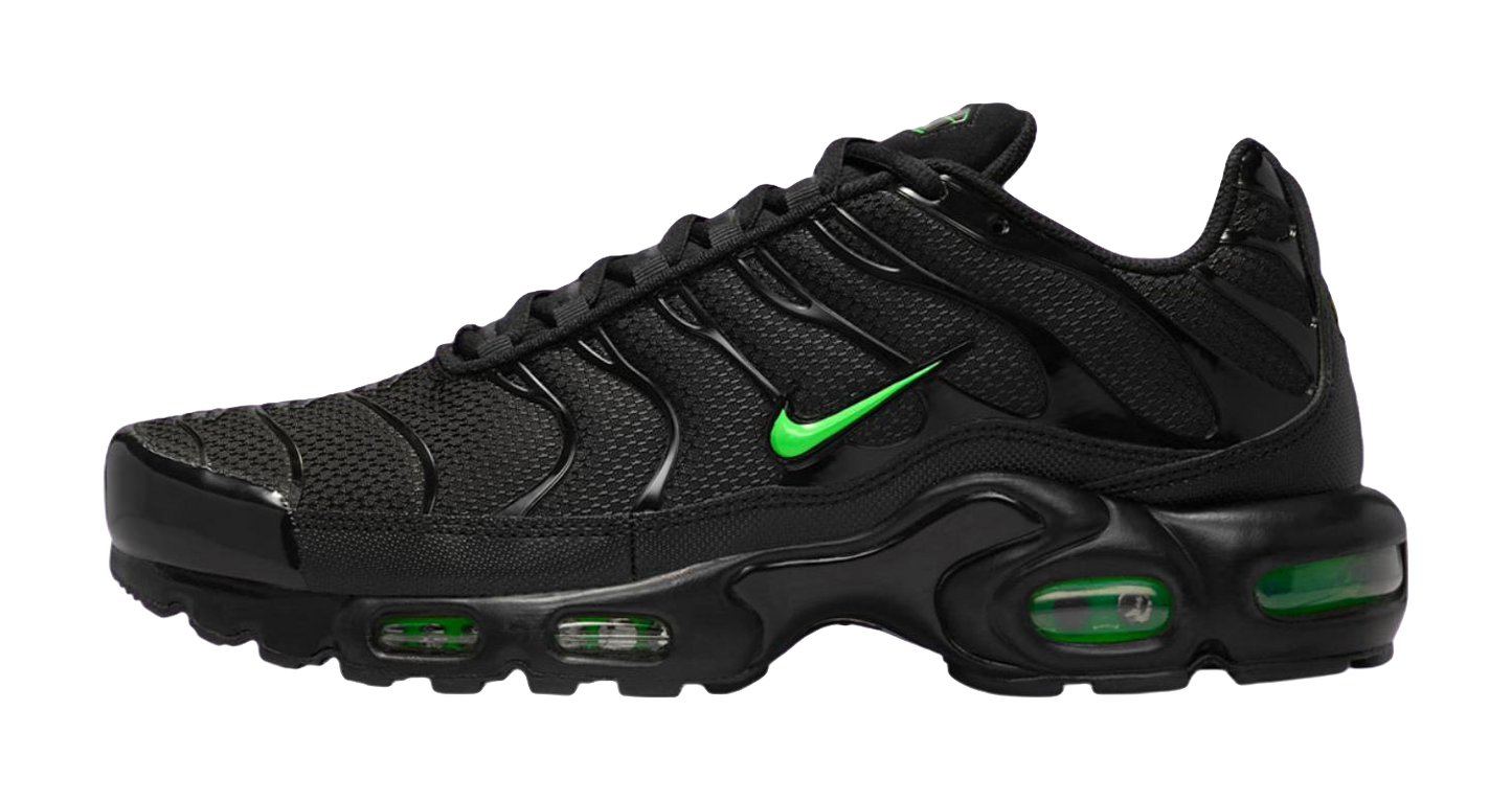 Nike Air Max Plus Abrasion Resistant Low top Training Casual Running Shoes Mens Black Green vjkicks