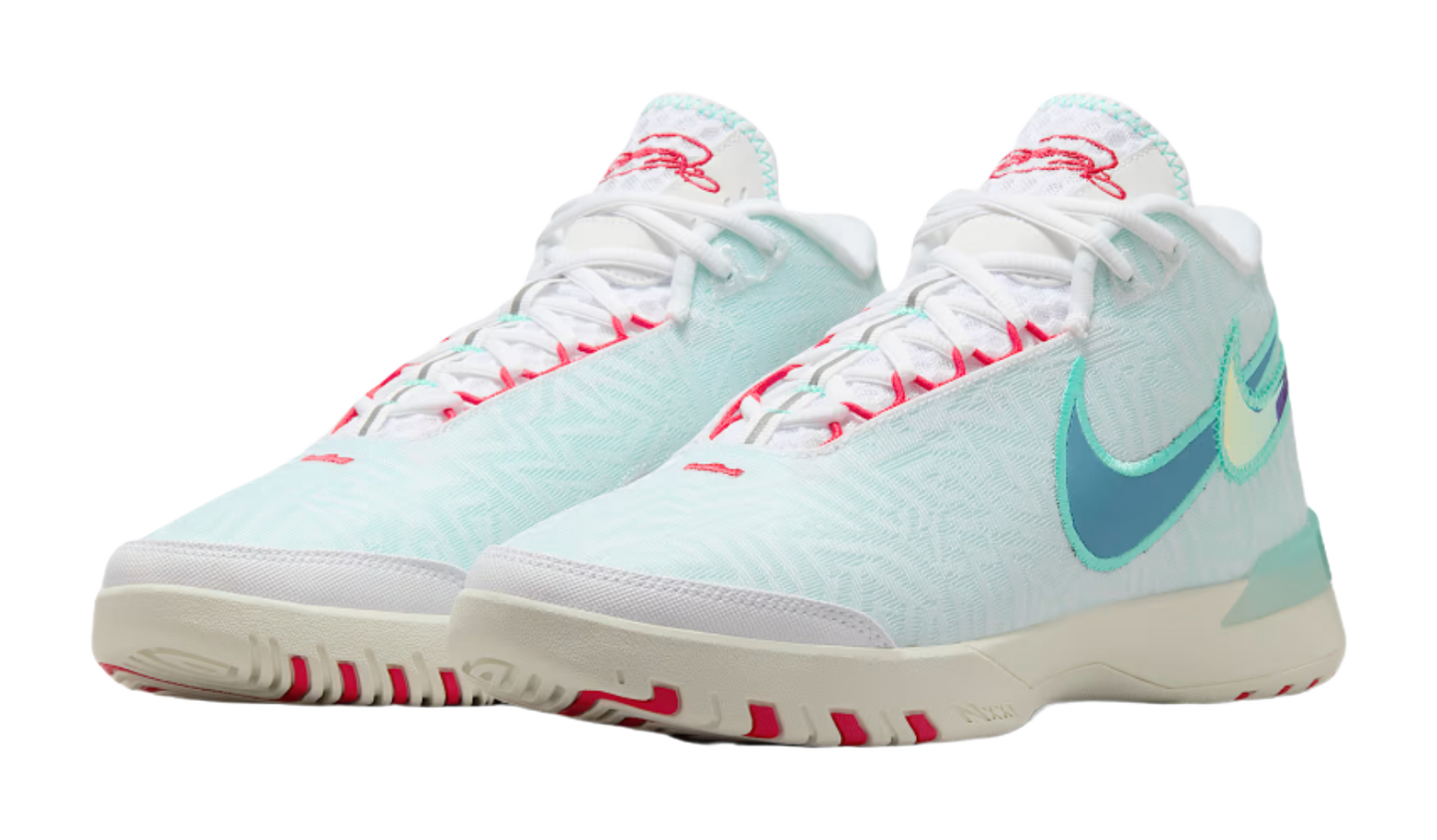 Nike Lebron NXXT Genius EP Abrasion Resistant Breathable Support Grip Mid Top Basketball Shoes Mens White vjkicks