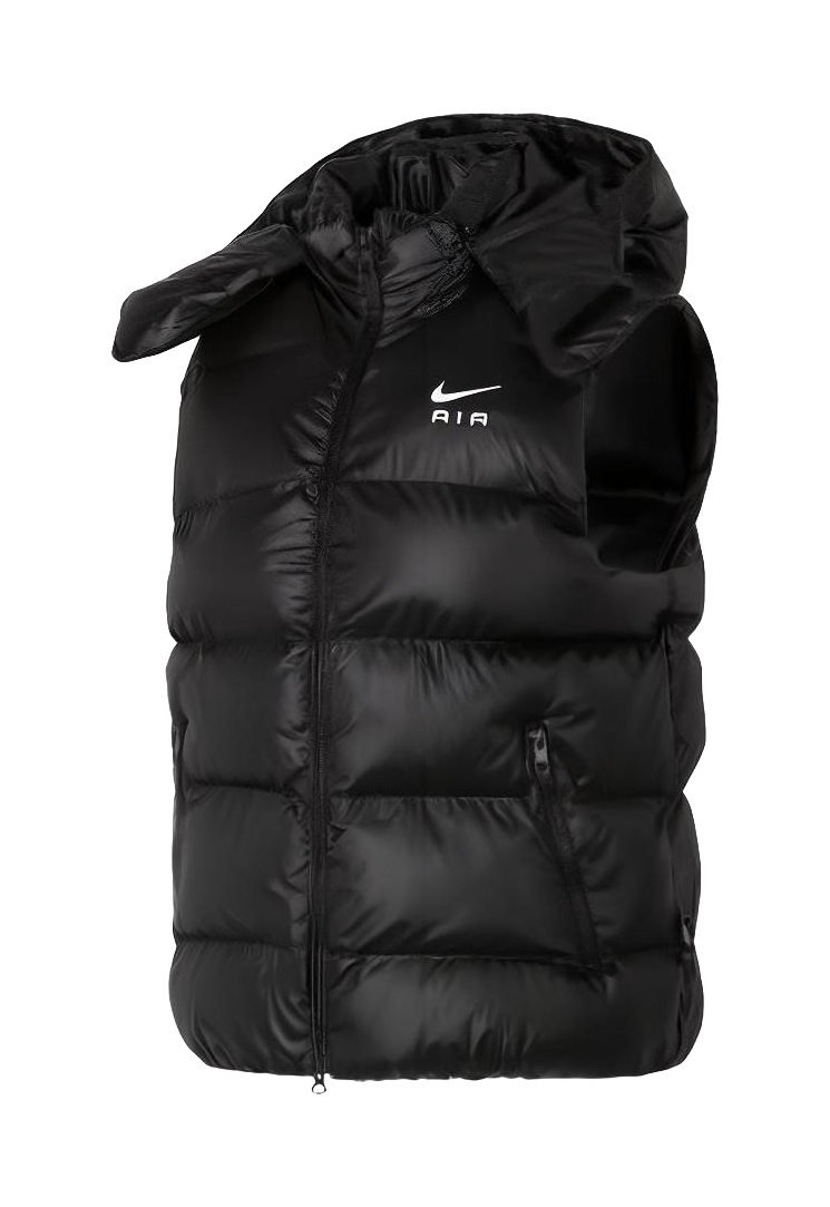 Nike Mens Alphabet Print Hooded Windproof Sleeveless Vest Black vjkicks