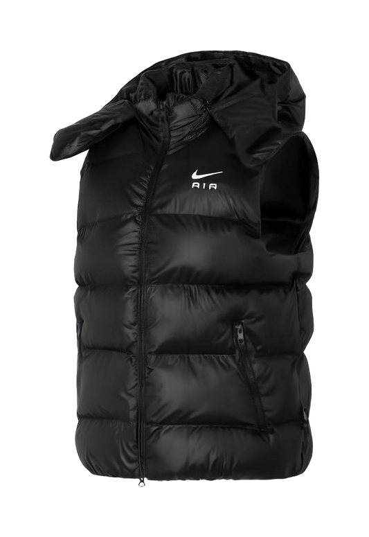 Nike Mens Alphabet Print Hooded Windproof Sleeveless Vest Black vjkicks