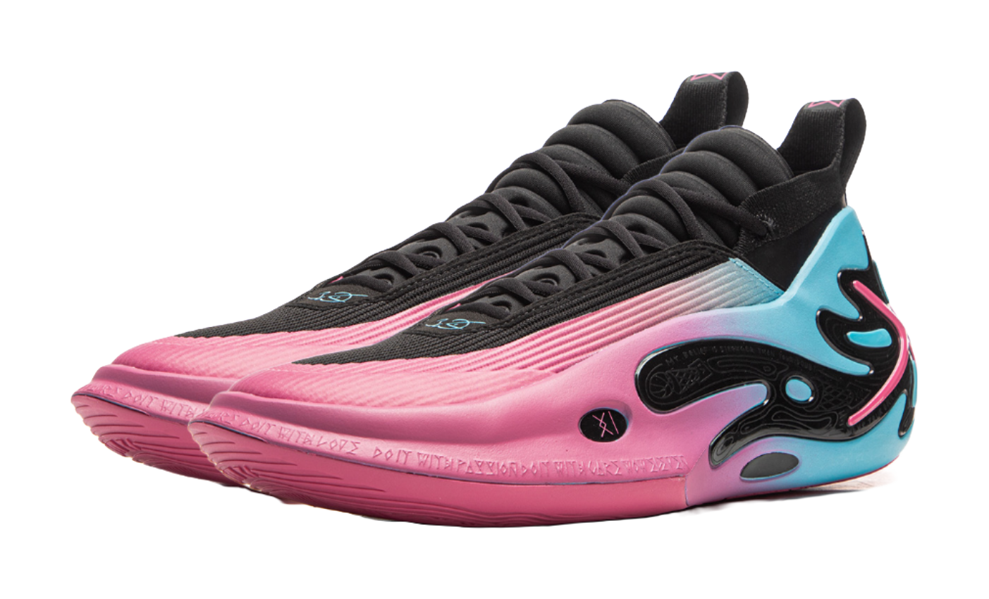 LINING Wow11 Basketball Shoes Mens Mid top Black Pink vjkicks