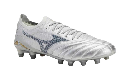 Mizuno Morelia Neo 4 Cushioned Slip Resistant Abrasion Resistant Soccer Shoes Mens Silver vjkicks
