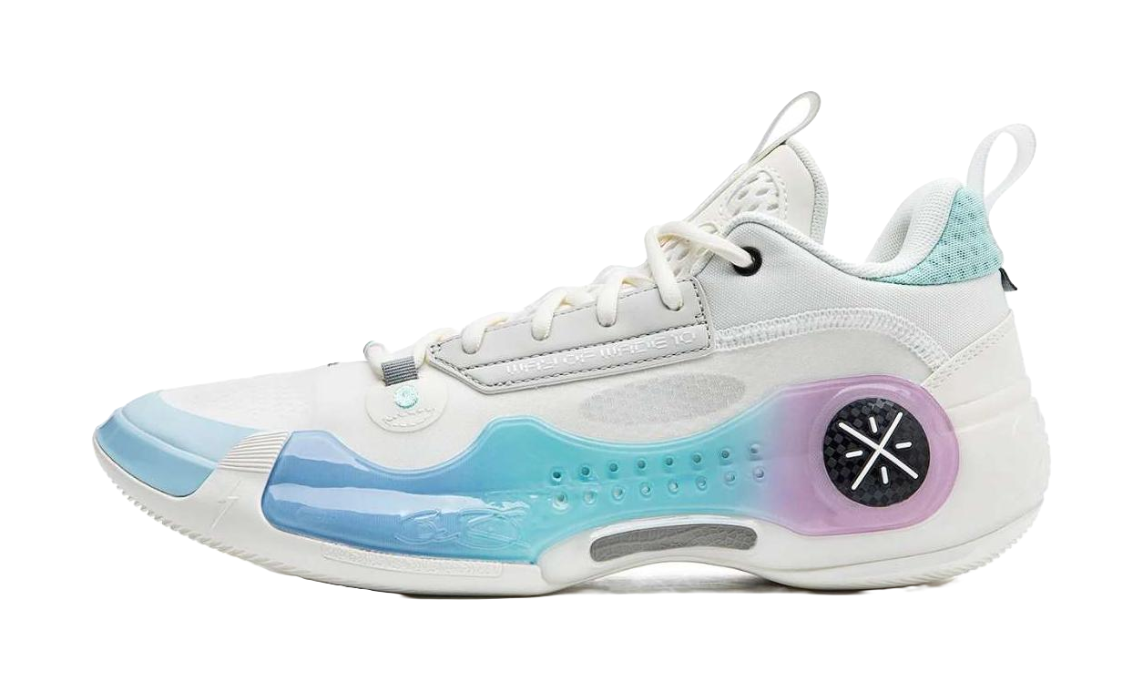 LiNing Wades Way 10 Low Anti-Slip Wear-Resistant Low-Top Basketball Shoes Unisex White Blue vjkicks