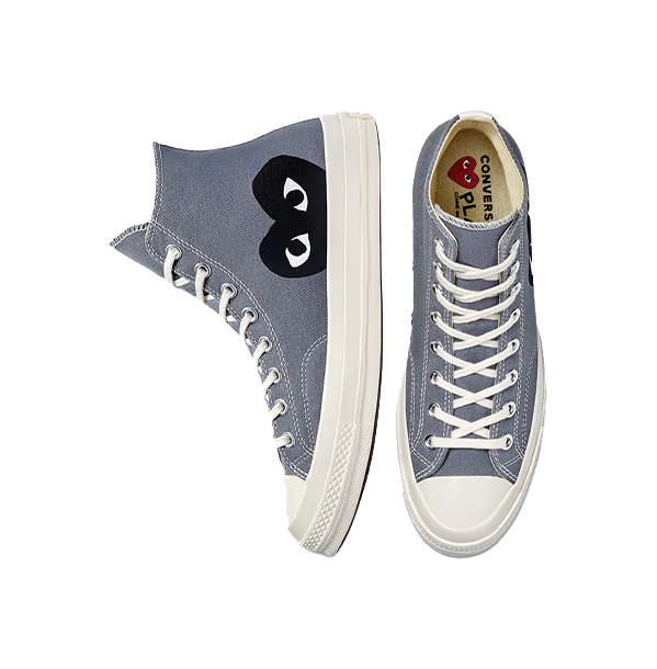 Converse X Comme Des Garçons Play Chuck 70 Hi Steel Gray Sneakers vjkicks