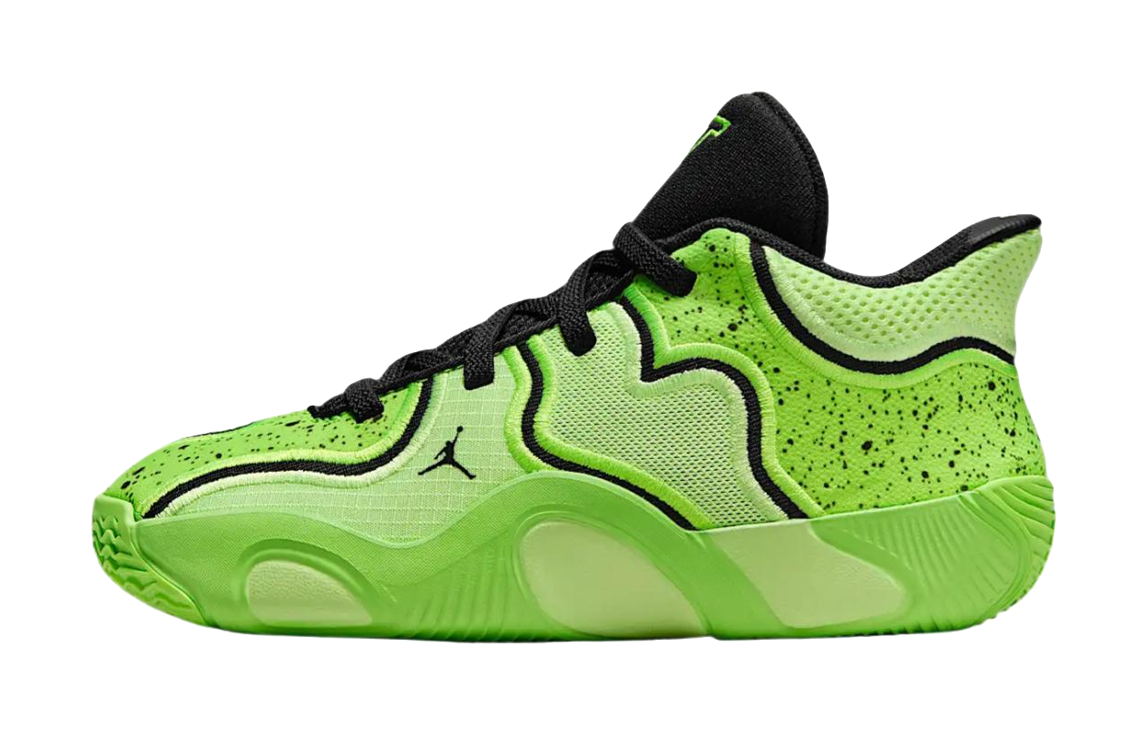 Jordan Tatum 3 Abrasion Resistant Low top Kids Training Shoes Electric Green Black vjkicks