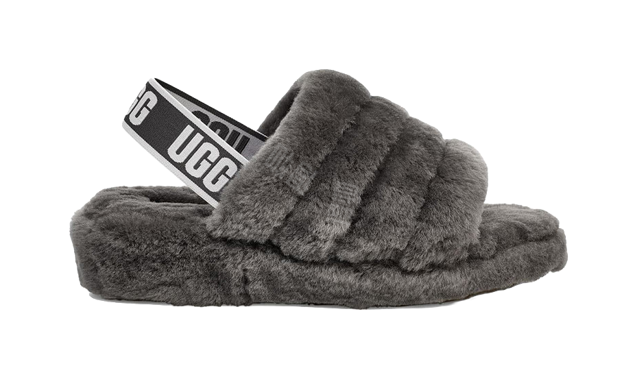 UGG Fluff Yeah Slide Thick Sole Gray Slippers Womens vjkicks
