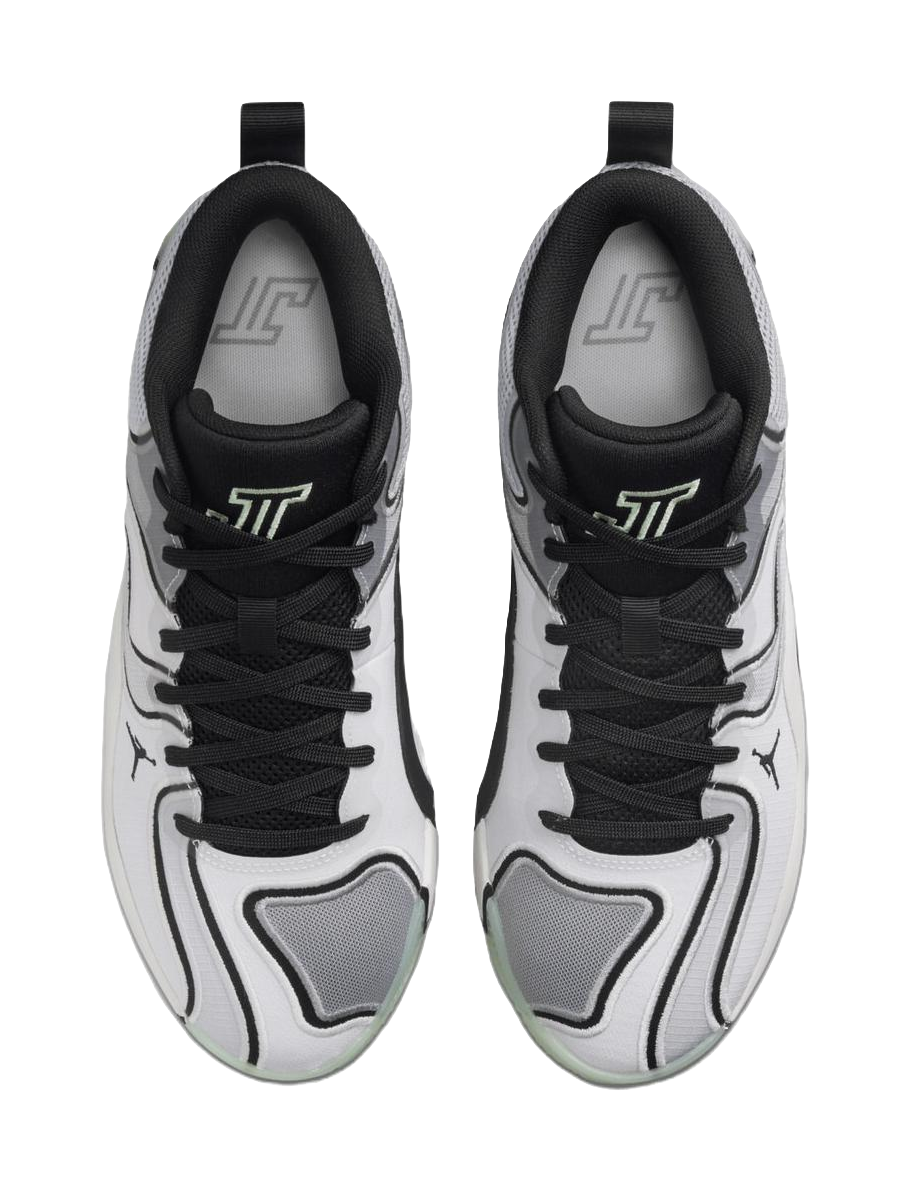 Jordan Tatum 3 Anti-Slip Wear-Resistant Mid-Top Basketball Shoes Unisex White Gray vjkicks