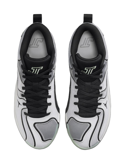 Jordan Tatum 3 Anti-Slip Wear-Resistant Mid-Top Basketball Shoes Unisex White Gray vjkicks