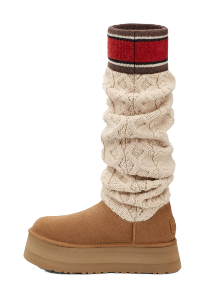 UGG Classic Sweater Letter Tall Chestnut Womens vjkicks