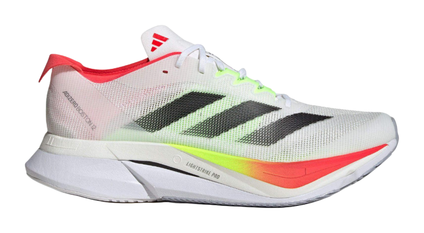 Adidas Adizero Boston 12 White Black Lucid Red vjkicks