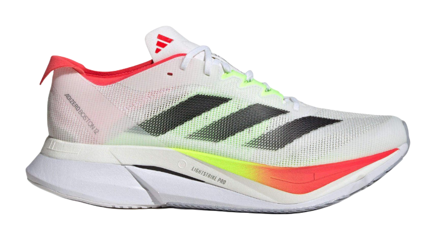 Adidas Adizero Boston 12 White Black Lucid Red vjkicks