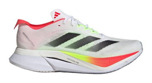 Adidas Adizero Boston 12 White Black Lucid Red vjkicks
