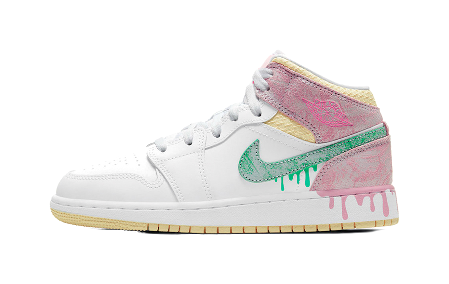 Jordan 1 Mid Paint Drip GS vjkicks
