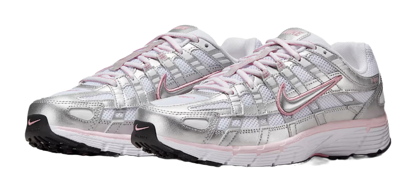 Nike P 6000 Abrasion Resistant Low top Track  Field Competition Racing Running Shoes Womens White Silver vjkicks