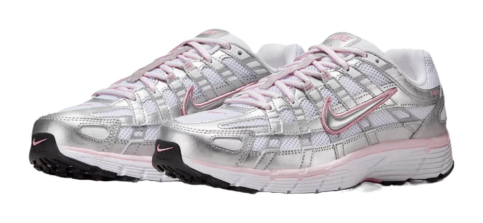 Nike P 6000 Abrasion Resistant Low top Track  Field Competition Racing Running Shoes Womens White Silver vjkicks