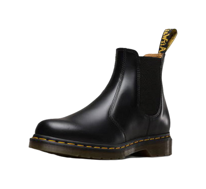 Dr. Martens 2976 Yellow Stitch Smooth Leather Chelsea Boot Black vjkicks