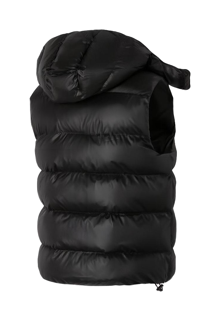 Nike Mens Alphabet Print Hooded Windproof Sleeveless Vest Black vjkicks