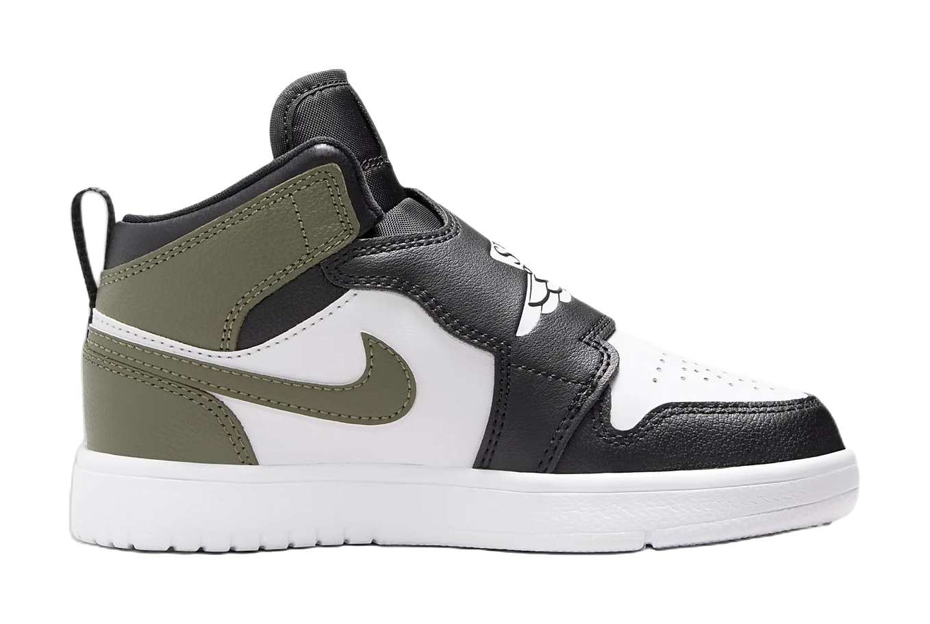 Jordan Slip Resistant Abrasion Resistant Mid top Childrens Basketball Shoes Black Green vjkicks