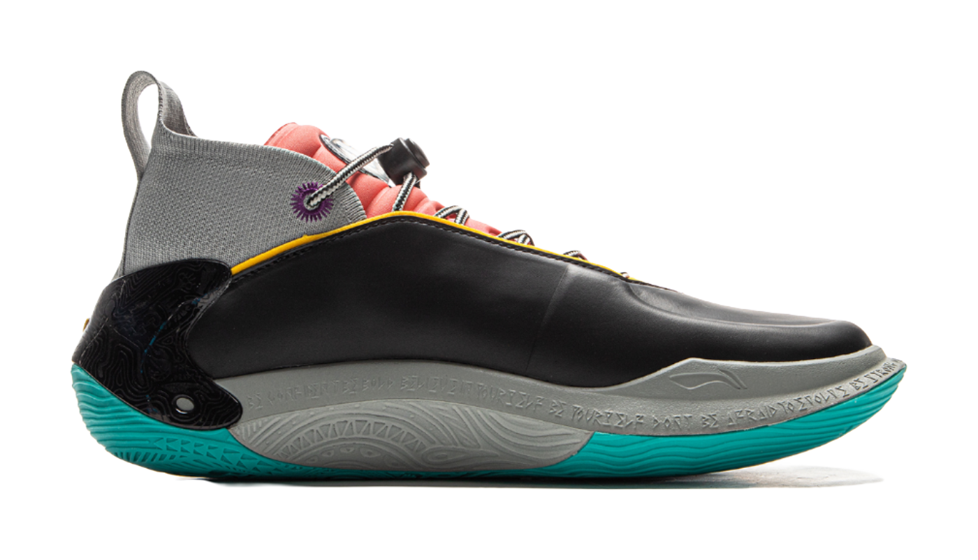 LiNing Wow11 Cushioning Lightweight Rebound Mid Top Basketball Shoes Mens Black Gray vjkicks