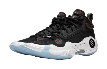 LiNing WOW 10 Cushioning, Wear Resistant Low top Basketball Shoes Mens Black White Blue vjkicks