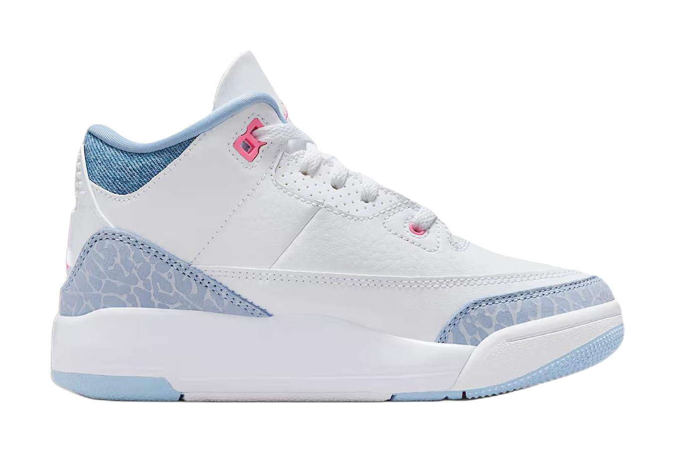 Jordan Air Jordan 3 Abrasion Resistant Mid Top Childrens Basketball Shoes White Blue Children Aged 3 7 Years Old vjkicks