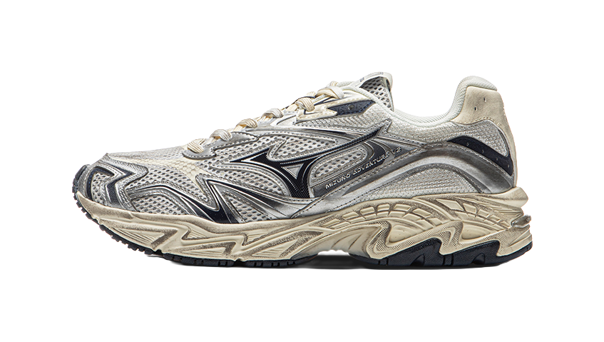 Mizuno Adventure Cushioning, Wear Resistant Low top Chunky Sneakers Unisex Beige Silver vjkicks