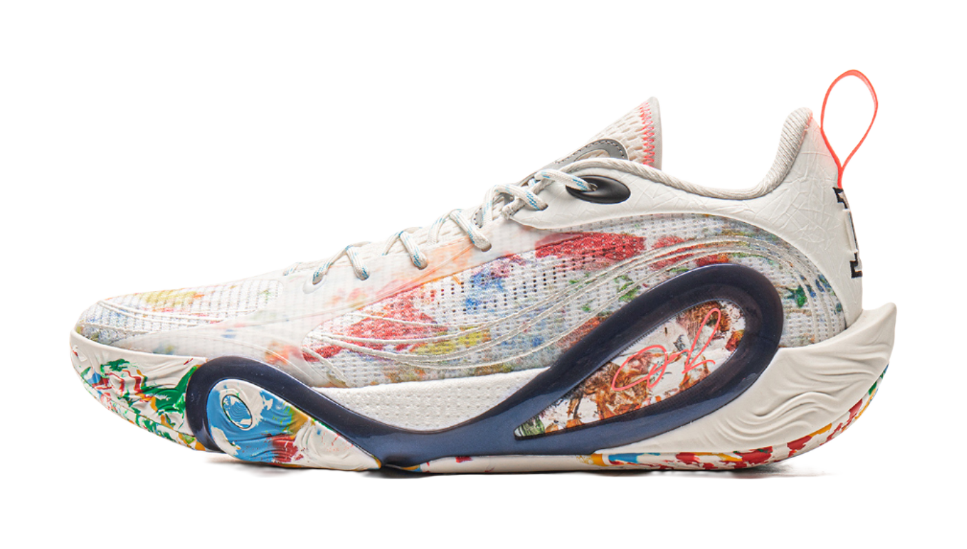 LiNing DLO1 Cushioning, Slip Resistant, Abrasion Resistant, Rebound Grip Low Top Basketball Shoes Mens Ivory vjkicks