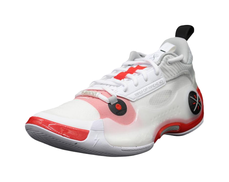 LiNing Wades Way 10 Low Cushioning, Wear Resistant Low Top Basketball Shoes Mens White Red vjkicks