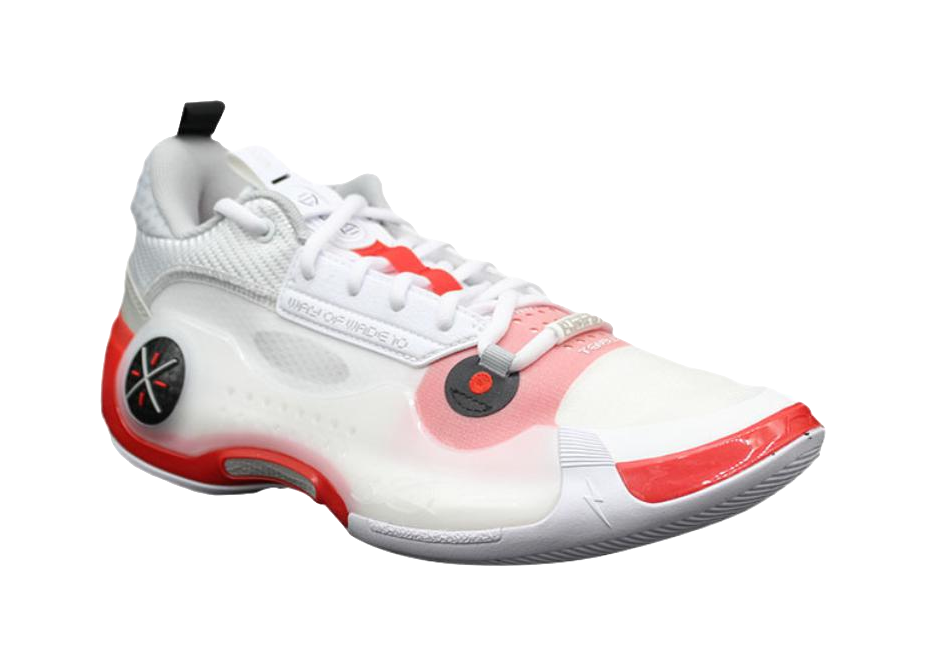 LiNing Wades Way 10 Low Cushioning, Wear Resistant Low Top Basketball Shoes Mens White Red vjkicks