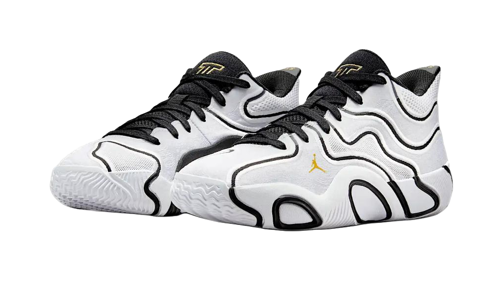 Jordan Tatum 3 Abrasion Resistant Mid Top Childrens Basketball Shoes White Black vjkicks