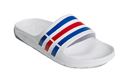 Adidas Duramo Slides White Blue Red vjkicks