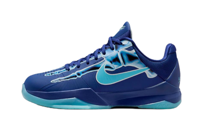 Nike Zoom Kobe 5 Slip Resistant Abrasion Resistant Low top Childrens Basketball Shoes Blue vjkicks