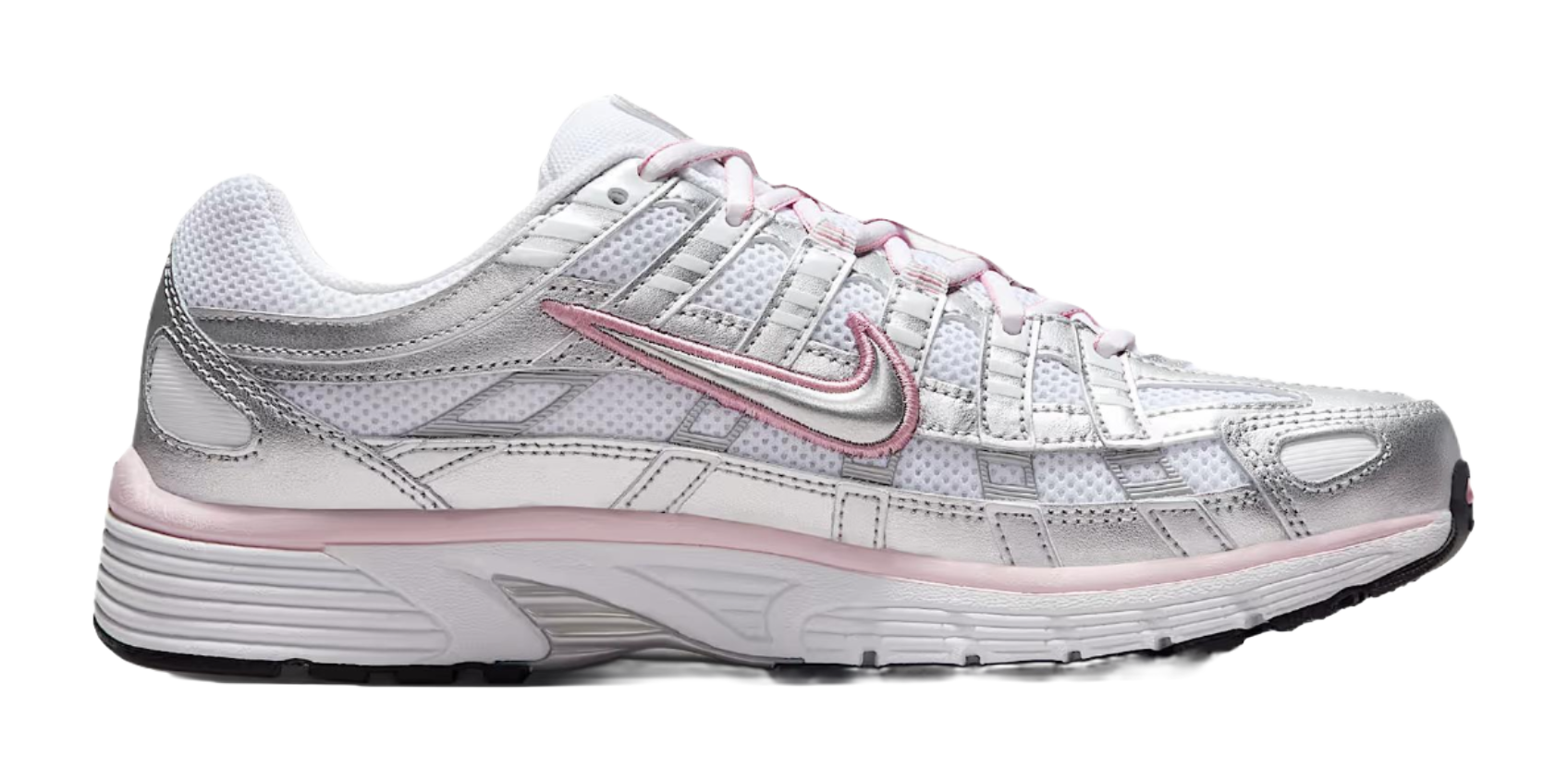 Nike P 6000 Abrasion Resistant Low top Track  Field Competition Racing Running Shoes Womens White Silver vjkicks